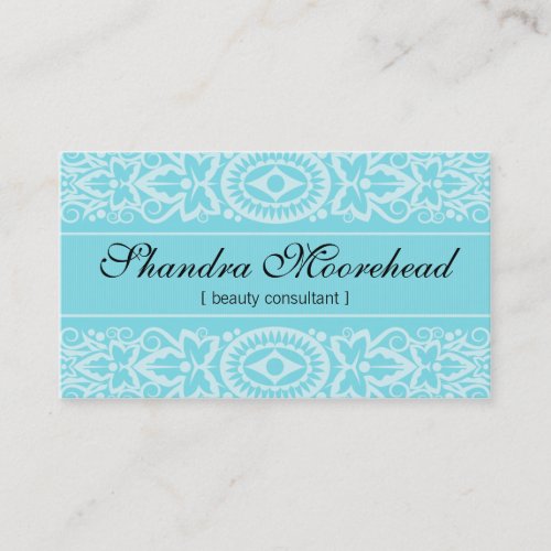 Beautiful Aqua Beauty Consultant Business Card