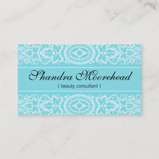 Customizable Beautiful Aqua Beauty Consultant Business Card