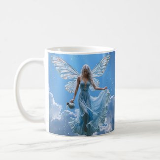 Beautiful Aquarius Fairy in the Clouds