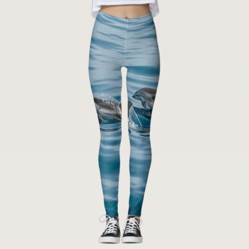 Beautiful Aquatic Dolphins Leggings