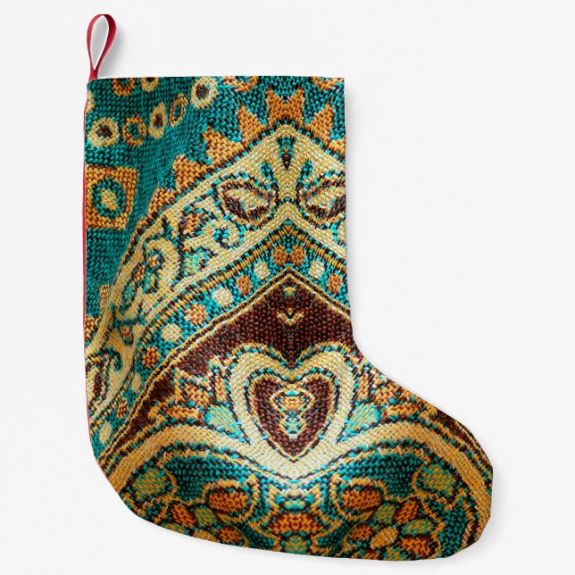 Beautiful, arab, arabic, arabian, arabesque fabric small christmas stocking (Front)