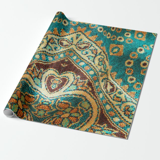 Beautiful, arab, arabic, arabian, arabesque fabric wrapping paper (Unrolled)