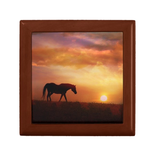 Beautiful Arabian Horse and Sunrise Gift Box (Front)