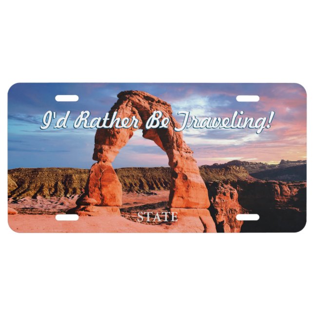 Beautiful Arches National Park DIY Message & Photo License Plate (Front)
