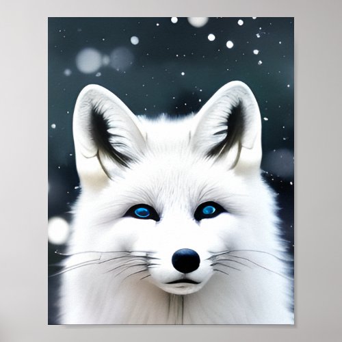 Beautiful Arctic Fox  Poster