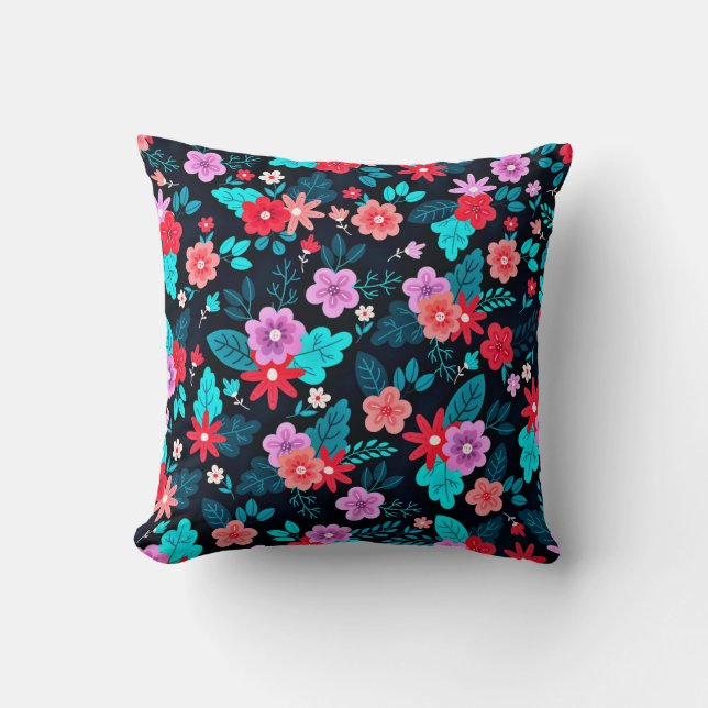 Beautiful Arrangement Ditsy Floral Pattern-56576 Throw Pillow (Front)