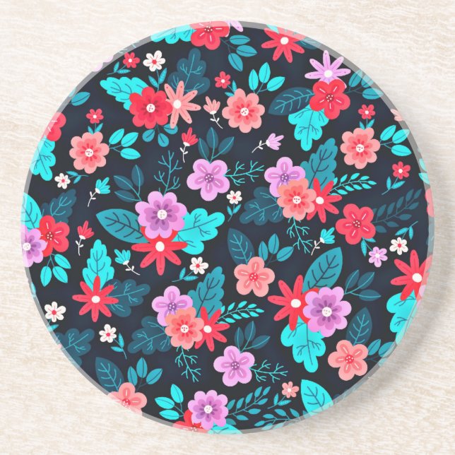 Beautiful Arrangement Ditsy Flowers Pattern-46537 Coaster (Front)