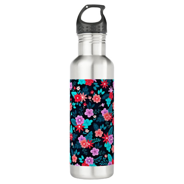Beautiful Arrangement Ditsy Flowers Pattern-46537 Stainless Steel Water Bottle (Front)