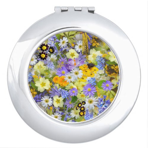 Beautiful Array of Colorful Flowers Compact Mirror