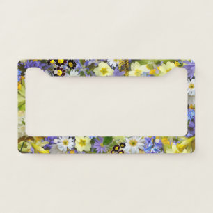 Beautiful Array of Colorful Flowers, License Plate Frame