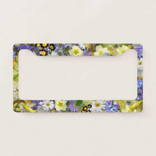 Beautiful Array of Colorful Flowers License Plate Frame