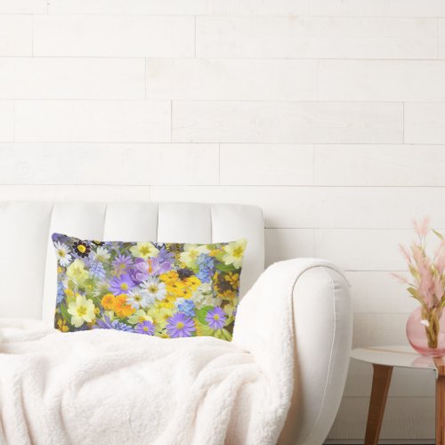 Beautiful Array of Colorful Flowers Throw Pillow