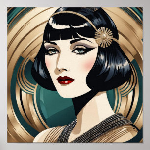 Beautiful Art Deco 1920s Flapper Poster