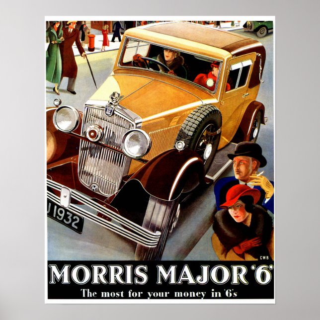 Beautiful art deco British vintage auto Poster (Front)