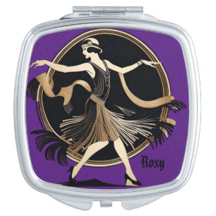 Beautiful Art Deco Girl, Flapper dancing, 1920s  Compact Mirror