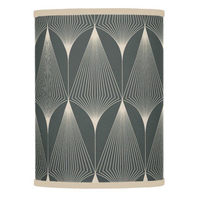 Beautiful,art deco,pattern,grey,beige,1920,retro,c lamp shade (Front)