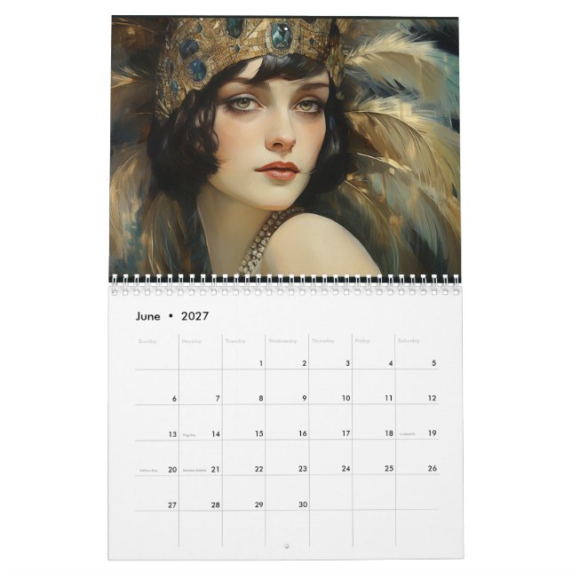 Beautiful Art Deco Roaring 20's   Calendar (Jun 2027)
