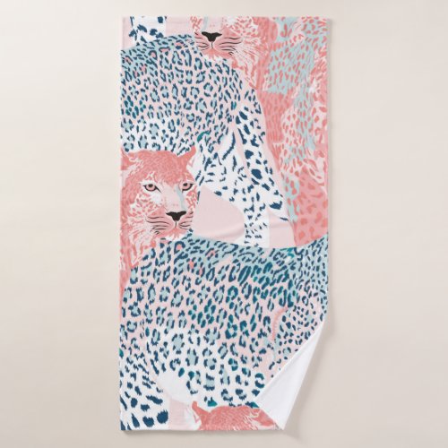 Beautiful art Leopard seamless pattern abstract a Bath Towel