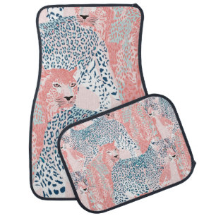 Beautiful art Leopard seamless pattern, abstract a Car Floor Mat