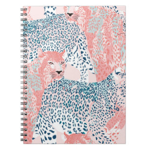 Beautiful art Leopard seamless pattern, abstract a Notebook