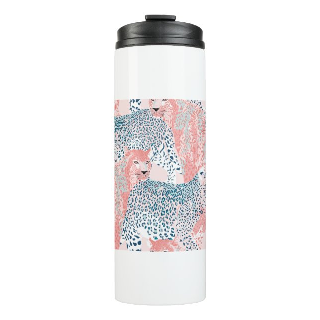 Beautiful art Leopard seamless pattern, abstract a Thermal Tumbler (Front)