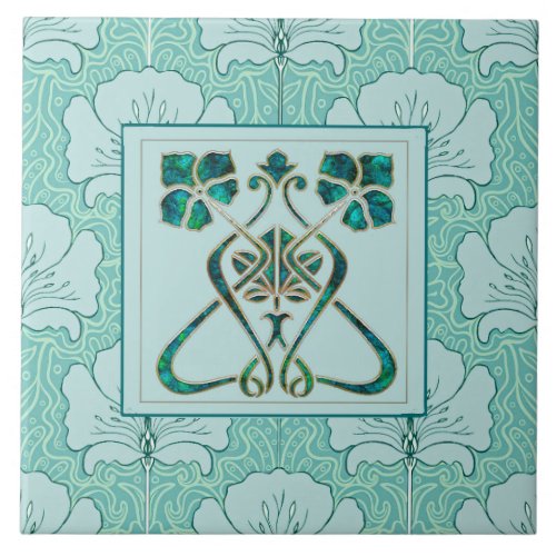 Beautiful Art Nouveau Ceramic Ceramic Tile