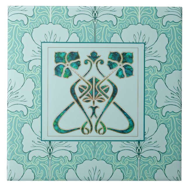 Beautiful Art Nouveau Ceramic Tile (Front)