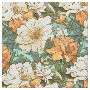 Beautiful Art Nouveau Floral Pattern Fabric