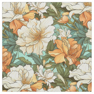 Beautiful Art Nouveau Floral Pattern Fabric