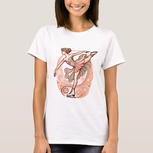 Beautiful Art Nouveau Ice Skater Women's T-Shirt  (Front)