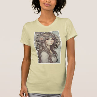 Beautiful Art Nouveau inspired portrait of a woman T-Shirt