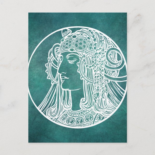 Beautiful Art Nouveau Postcard (Front)