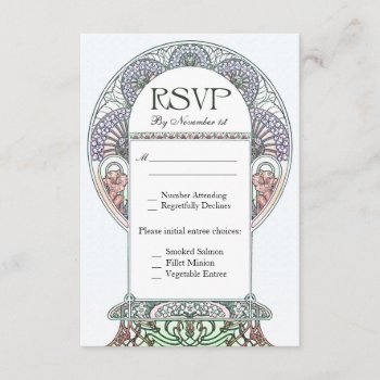 Beautiful Art Nouveau Rsvp Wedding Cards by Anything_Goes at Zazzle