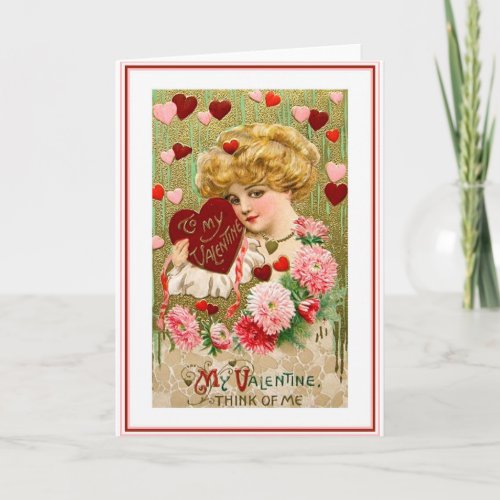 Beautiful Art Nouveau Valentine Holiday Card