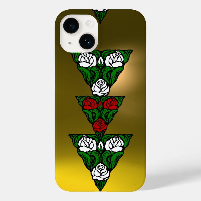 BEAUTIFUL ART NOUVEAU WHITE  RED ROSES TRIANGLE Case-Mate iPhone CASE (Back)