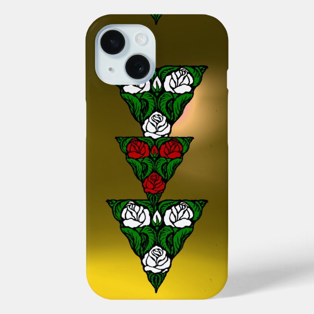 BEAUTIFUL ART NOUVEAU WHITE  RED ROSES TRIANGLE Case-Mate iPhone CASE (Back)