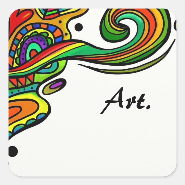Beautiful art   square sticker (Front)