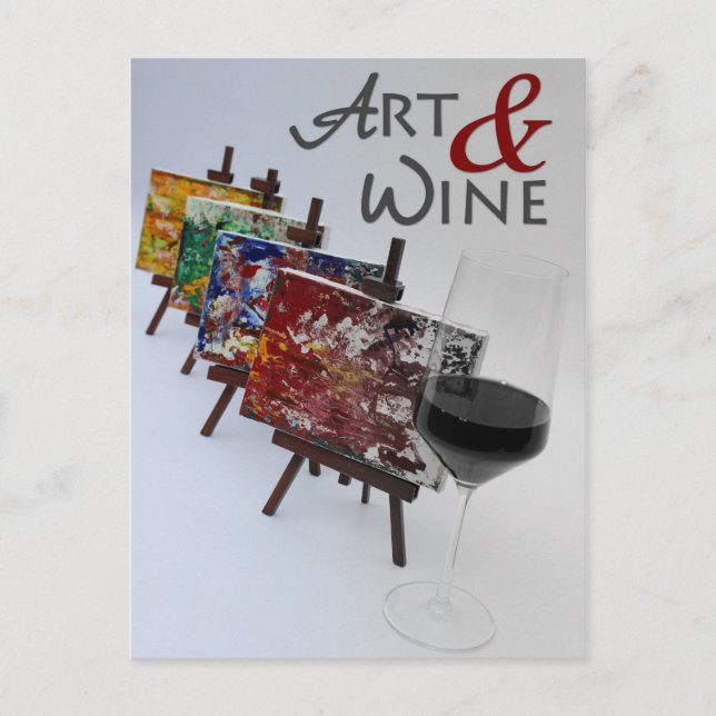 Beautiful Art & Wine Postcard! Postcard (Front)