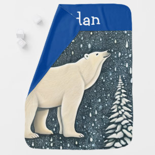 Beautiful Artic Polar Bear Baby Blanket