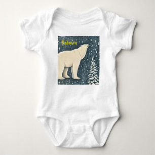 Beautiful Artic Polar Bear Baby Bodysuit
