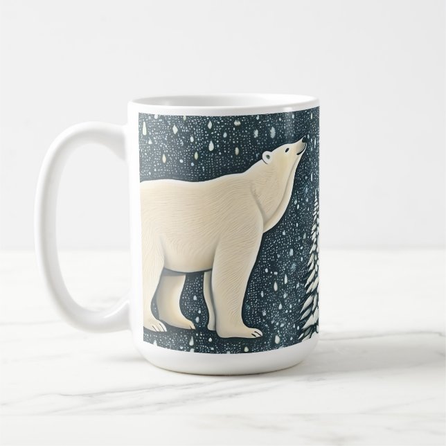 Beautiful Artic Polar Bear Coffee Mug (Left)