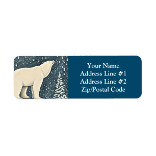Beautiful Artic Polar Bear Label