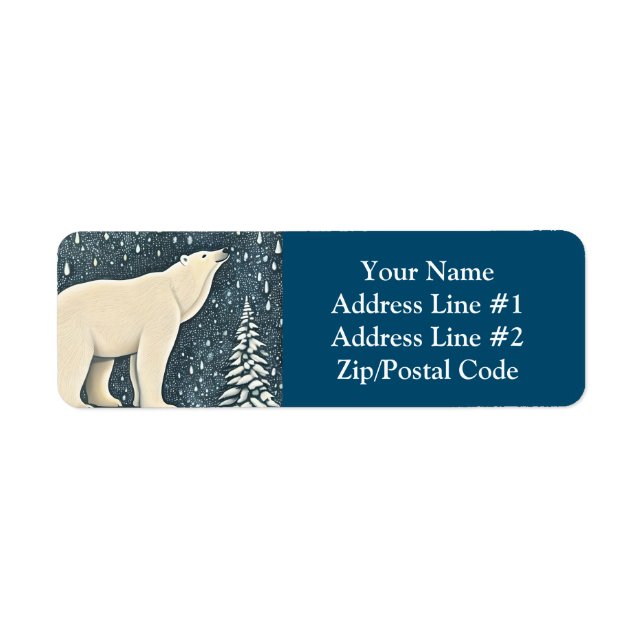 Beautiful Artic Polar Bear Label (Front)