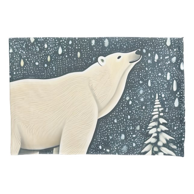 Beautiful Artic Polar Bear Pillow Case (Front)