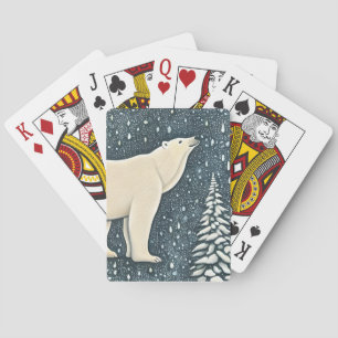 Beautiful Artic Polar Bear Poker Cards