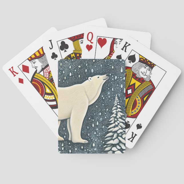 Beautiful Artic Polar Bear Poker Cards (Back)