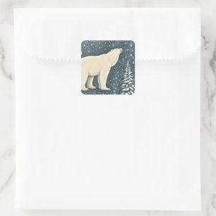 Beautiful Artic Polar Bear Square Sticker