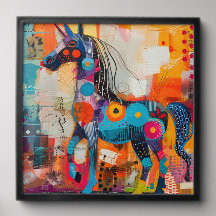 Beautiful artistic and colorful horse head picture