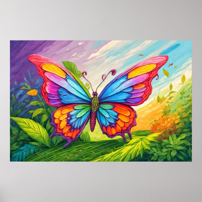 Beautiful Artistic Butterfly Illustration Poster (Front)