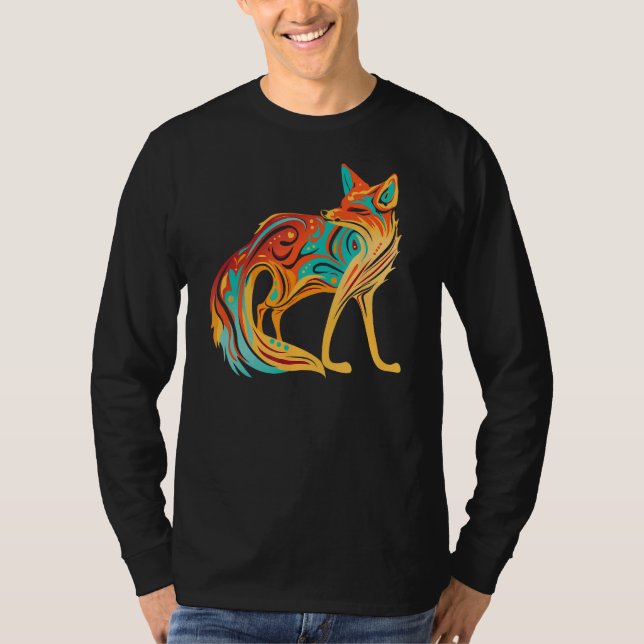 Beautiful Artistic Fox Animal T-Shirt (Front)